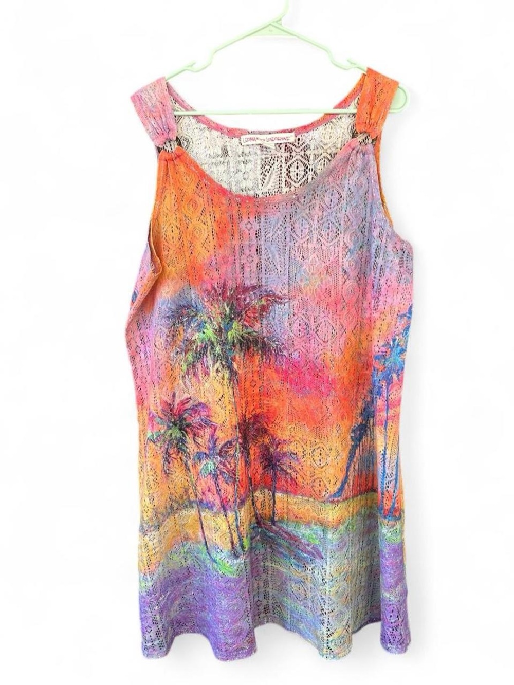 Leoma Lovegrove Sunset Print Coverup Dress Size Large